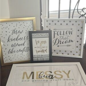 Inspirational Quote Wall Art Set